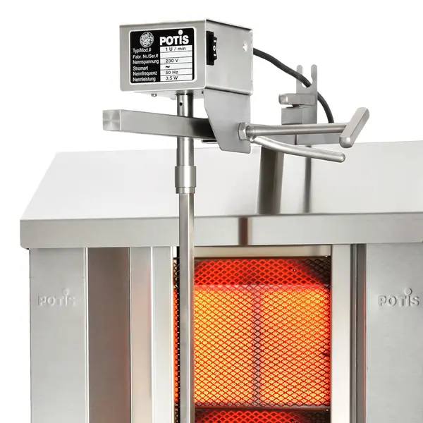 Dönergrill | STANDARD | Gas | 3 Branders | 8.4kW (3x 2.8kW) | Max. 40kg | Rotatiemotor Boven | 525x680x920(h)mm
