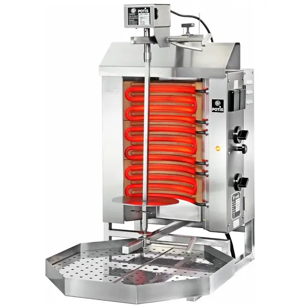 Dönergrill | STANDARD | Elektrisch | 3 Elementen (Keramisch) | 4.5kW (400V) | Max. 15kg | Rotatiemotor Boven | 500x650x795(h)mm