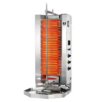 Potis Dönergrill | SERIE MU | Elektrisch | 6 Elementen (Keramisch) | 7.8kW (400V) | Max. 50kg | Rotatiemotor Onder | 500x715x1030(h)mm