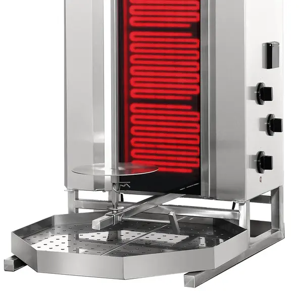 Dönergrill | STANDARD | Elektrisch | 3 Elementen (Glaskeramisch) | 5.7kW (400V) | Max. 40kg | Rotatiemotor Boven | 550x740x920(h)mm
