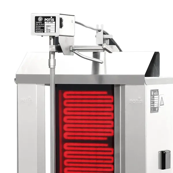 Dönergrill | STANDARD | Elektrisch | 3 Elementen (Glaskeramisch) | 5.7kW (400V) | Max. 40kg | Rotatiemotor Boven | 550x740x920(h)mm