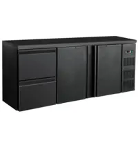 CombiSteel Barkoelkast | STANDARD LINE | 537L | Zwart | 0°C/+10°C | Geforceerd | 2 Draaideuren + 2 Laden | 2002x513x860(h)mm 