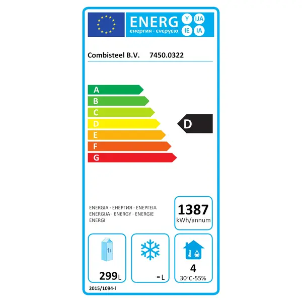 Barkoelkast | STANDARD LINE | 537L | Zwart | 0°C/+10°C | Geforceerd | 1 Draaideur + 4 Laden | 2002x513x860(h)mm
