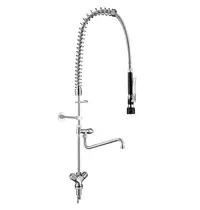 CombiSteel Voorspoeldouche | Flexibele Hals | Zwenkkraan | Mengkraan | 1-Gats | 390x975(h)mm