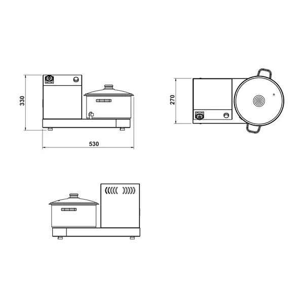 Cutter | 5L | Vaste Snelheid | 0.37kW (230V) | 290x570x350(h)mm