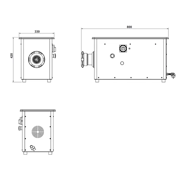Vlees-/Gehaktmolen | Mes N°32 (Ø320mm) | 750kg/u | Vaste Kop | 3kW (230V) | 390x870x530(h)mm