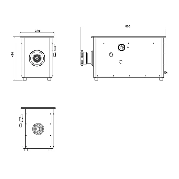Vlees-/Gehaktmolen | Mes N°32 (Ø320mm) | 750kg/u | Vaste Kop | 3kW (400V) | 390x870x530(h)mm