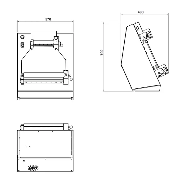 Deegroller | Elektrisch | Ø200-390mm | Instelbare Dikte | 0.18kW (230V) | 540x610x770(h)mm