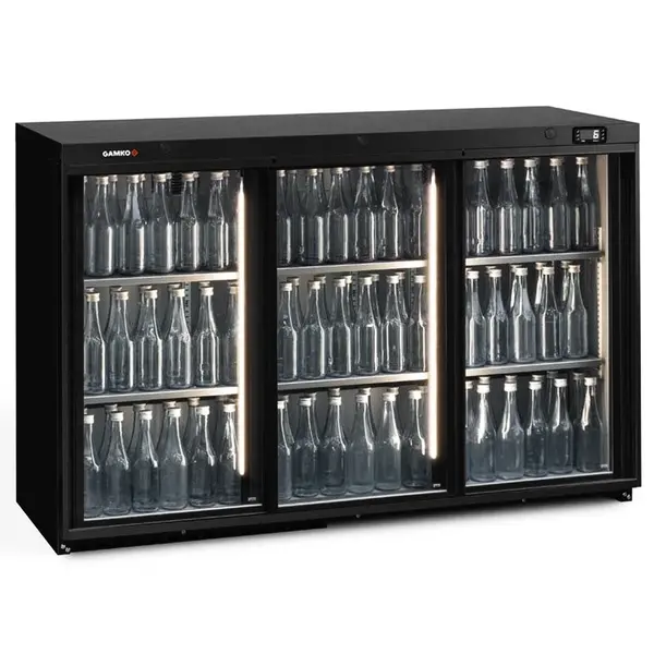 Barkoelkast | MAXIGLASS | 371L | Antracietgrijs | +2°C/+18°C | Geforceerd | Schuifdeuren | 1350x576x840/850(h)mm
