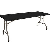 Luxus Inklapbare Buffettafel | EVENT | Kunststof/Staal | Zwart Blad | Grijs Frame | In-/Outdoor | 1800x750x740(h)mm 