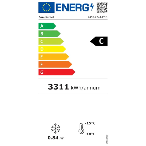 Vrieskast | 600L | Zwart | -18°C/-22°C | Geforceerd | Wielen (Geremd) | 750x710x1997(h)mm