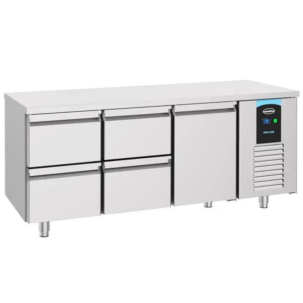 Koelwerkbank | ENERGY LINE | Energiezuinig | 474L | 1 Deur + 4 Laden (1/1 GN) | -2°C/+8°C | Geforceerd | 1865x700x850(h)mm