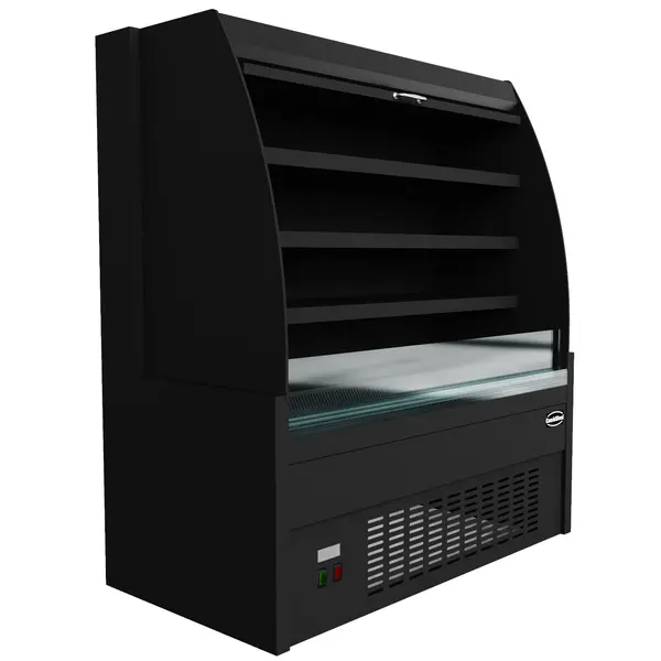 Wandkoeling | Zwart | +2°C/+8°C | Geforceerd | 4 Schappen | 1.29kW | Intern Nachtgordijn | 1300x660x1500(h)mm