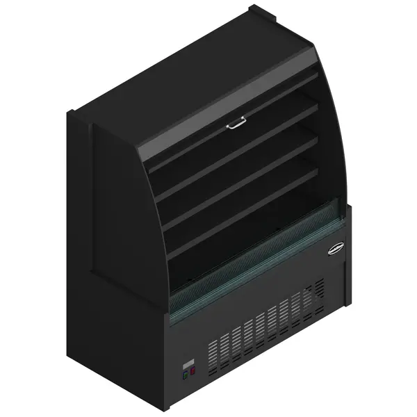 Wandkoeling | Zwart | +2°C/+8°C | Geforceerd | 4 Schappen | 1.29kW | Intern Nachtgordijn | 1300x660x1500(h)mm