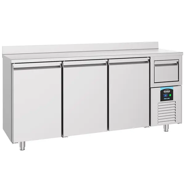 Koffie-Koelwerkbank | 632L | 3 Deuren (1/1 GN) + Afkloplade | -2°C/+8°C | Geforceerd | Achteropstand | 2135x600x1050/1150(h)mm