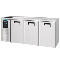 CombiSteel Vatenkoeler | PRO LINE | RVS | 3 Deuren | -2°C/+8°C | Geforceerd | Spoelbak (Links) | 2100x700x950(h)mm