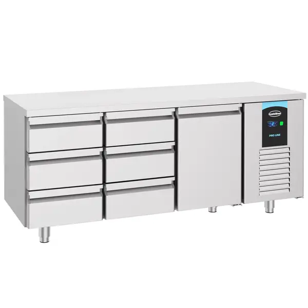 Koelwerkbank | ENERGY LINE | Energiezuinig | 474L | 1 Deur + 6 Laden (1/1 GN) | -2°C/+8°C | Geforceerd | 1865x700x850(h)mm