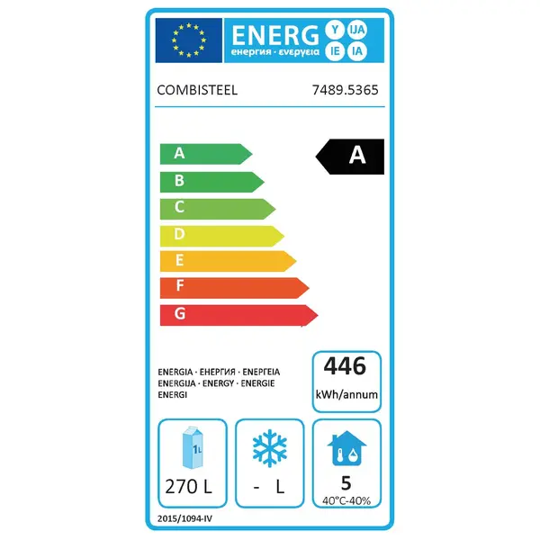 Koelwerkbank | ENERGY LINE | Energiezuinig | 474L | 1 Deur + 4 Laden (1/1 GN) | -2°C/+8°C | Geforceerd | 1785x700x850(h)mm