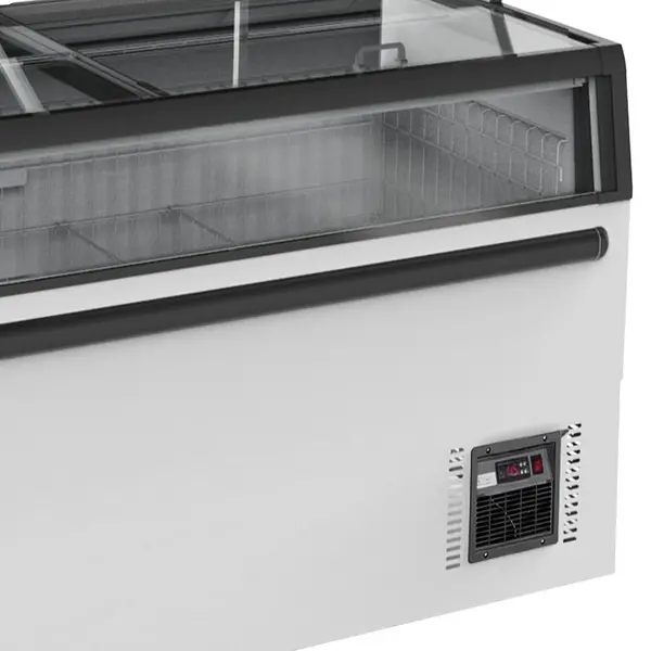 Wandvriezer | Wit | -18°C | Geforceerd | 3 Schappen | 1.38kW | Schuifdeksels + Glasdeuren | 1454x890x2000(h)mm