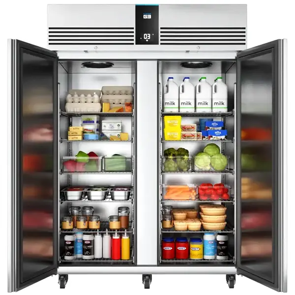 Koelkast | EcoPro | 1350L (2/1 GN) | RVS | +1°C/+4°C | Geforceerd | Touchscreen | Wielen (Geremd) | 1440x855x2080(h)mm