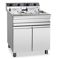 MBM Italy Friteuse | Elektrisch | 14+14L | 100°C/190°C | 18kW (2x 400V) | Aftapkranen | 750x655x845(h)mm