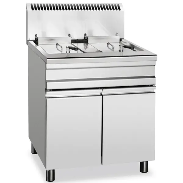 Friteuse | Gas | 14+14L | 110°C/190°C | 26kW | Aftapkranen | Piëzo Ontsteking | 750x650x845/1100(h)mm