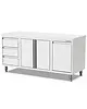 Qusinox Werkbank | 600 LINE | RVS | Kanteldeur + Draaideuren + Laden (Links) | 1800x600x900(h)mm 