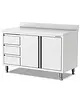 Qusinox Werkbank | 700 LINE | RVS | Draaideuren + Laden (Links) | Achteropstand | 1200x700x900(h)mm 