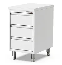 Qusinox Werkbank | 600 LINE | RVS | 3 Laden | 600x600x900(h)mm 