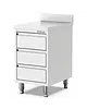 Qusinox Werkbank | 700 LINE | RVS | 3 Laden | Achteropstand | 600x700x900(h)mm 