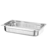 HENDI GN-Bak | KitchenLine | RVS | 1/1 GN | Hoogte 100mm | Geperforeerd | 530x325x100(h)mm 