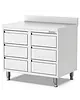 Qusinox Werkbank | 700 LINE | RVS | 6 Laden | Achteropstand | 800x700x900(h)mm 