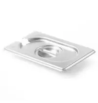 HENDI GN-Deksel | KitchenLine | RVS | 1/9 GN | Handgreep | Lepeluitsparing