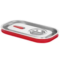 HENDI GN-Deksel | KitchenLine | RVS | 1/4 GN | Handgreep | Luchtdicht