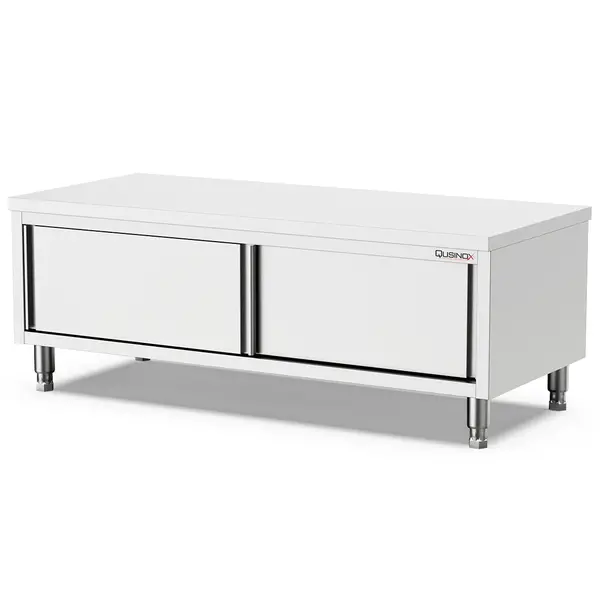 Werkbank | 700 LINE | RVS | Laag Model | Schuifdeuren | Diepte 700 | Hoogte 600 | Breedte 1000-2000