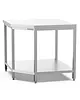 Qusinox Hoekwerktafel | 700 LINE | RVS | Bodemschap | Zelfmontage | 1000x1000x900(h)mm 