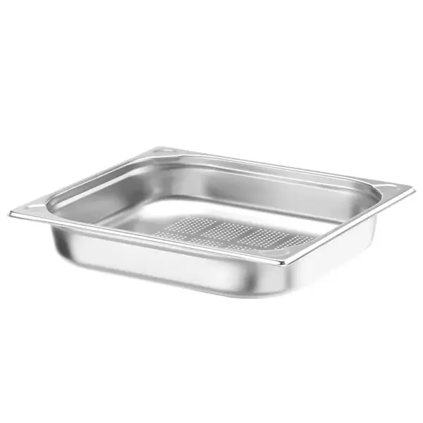 GN-Bak | KitchenLine | RVS | 2/3 GN | Hoogte 65mm | Geperforeerd | 354x325x65(h)mm