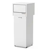 Qusinox Afvalbak | RVS (Geborsteld) | 80L | Duwdeksel + Kanteldeur | 470x470x1260(h)mm 