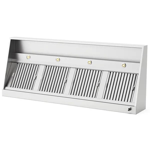 RVS afzuigkap schuin model | 3400x1000x400(h)mm