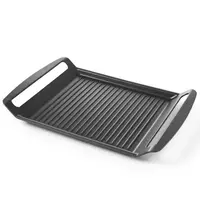 HENDI Grillplaat | TITANIUM PROFESSIONAL | Aluminium (Antiaanbaklaag) | Div. Warmtebronnen | 390x260x35(h)mm 