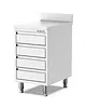 Qusinox Werkbank | 700 LINE | RVS | 4 Laden | Achteropstand | 600x700x900(h)mm 