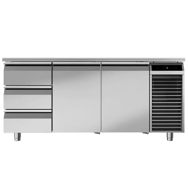 Koelwerkbank | PERFORMANCE | 440L | 2 Deuren + 3 Laden (1/1 GN) | -2°C/+8°C | Geforceerd | Temperatuuralarm | 1780x700x850(h)mm