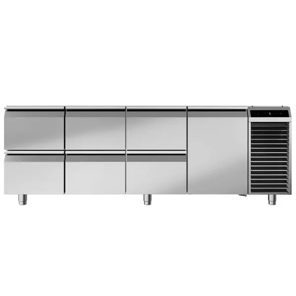 Koelwerkbank | PERFORMANCE | 599L | 1 Deur + 6 Laden (1/1 GN) | -2°C/+8°C | Geforceerd | Temperatuuralarm | Zonder Werkblad | 2260x680x810(h)mm