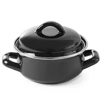HENDI Soep-/Sauspannetje | Geëmailleerd | 0.5L | Gas | Incl. Deksel | Ø135x110(h)mm 