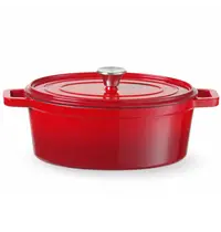 HENDI Braadpan | Geëmailleerd | 4.4L | Div. Warmtebronnen | Incl. Deksel | 365x290x115(h)mm 