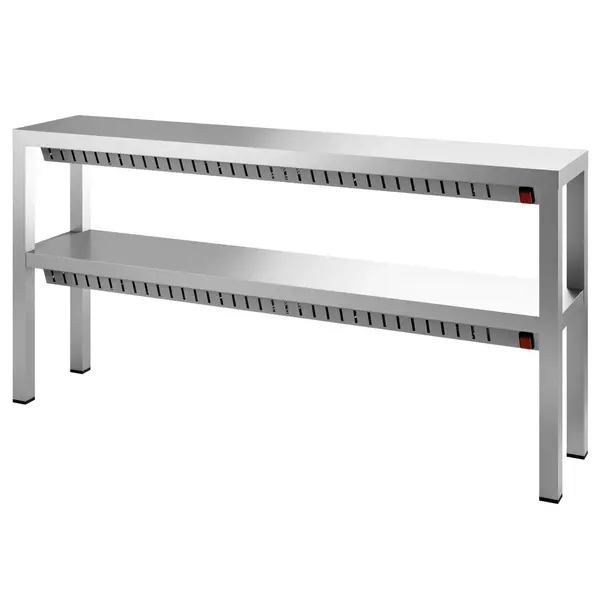 Etagère/Warmtebrug | RVS | 2 Niveaus | Verwarmd (Halogeen) | 2.1kW (230V) | 1600x300x650(h)mm