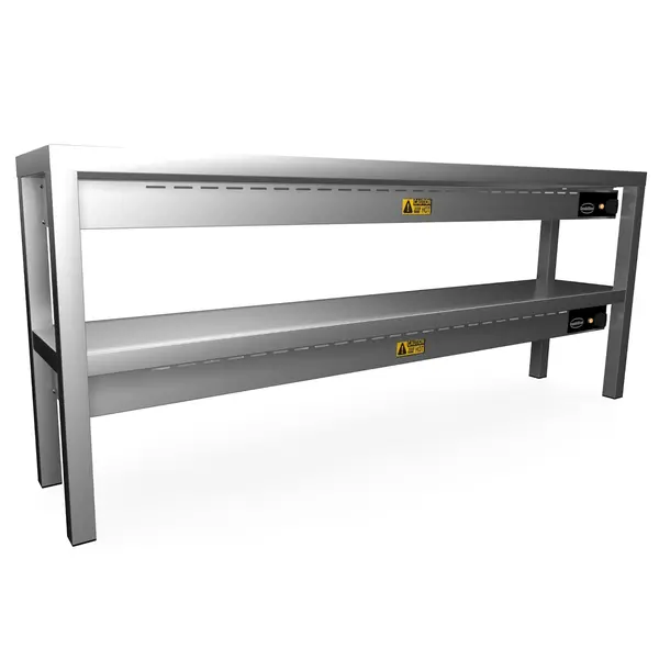 Etagère/Warmtebrug | RVS | 2 Niveaus | Verwarmd (Keramisch) | 2kW (230V) | 1600x300x650(h)mm