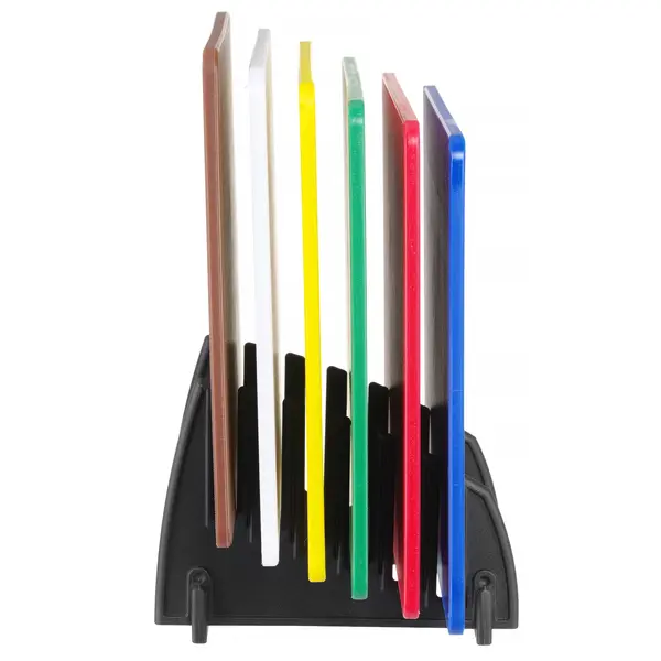 Snijplankenset | LDPE | Meerdere Kleuren | HACCP | 6 Stuks | Incl. Snijplankenrek | 450x300x10(h)mm