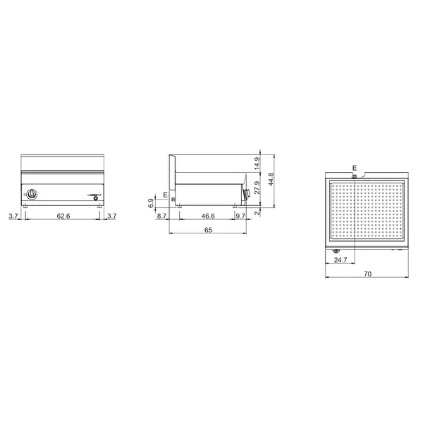 Bain-Marie | FUN 650 | Elektrisch | 2/1 GN | 30°C/90°C | 3kW (400V) | Aftapkraan | 700x650x448(h)mm