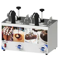 Casselin Sausdispenser | RVS | 2x 2.5L (1/6 GN) | Verwarmde Uitloop | 45°C/90°C | Portie 20ml | 0.42kW (230V) | 412x312x368(h)mm 